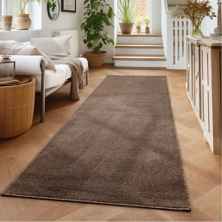 Carpettex Veloursteppich Unicolor - Einfarbig, Läufer, Höhe: 11 mm, Einfarbig Kurzflor Teppich Wohnzimmer verschiedene farben und größen – Bild 5