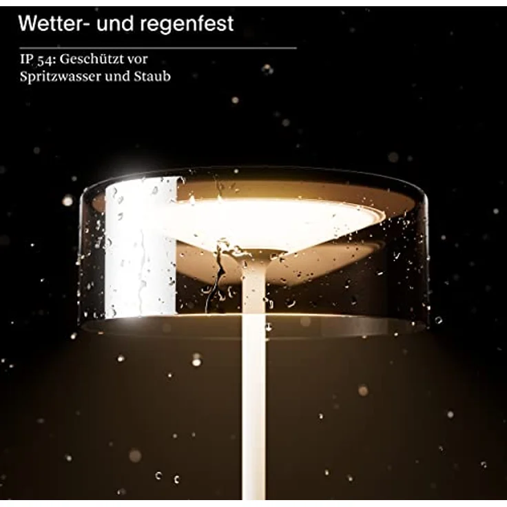 SIGOR LED Tischleuchte Akku-Glasleuchte NUMOTION nachtschwarz, Dimmbar, LED fest integriert, Warmweiß – Bild 8