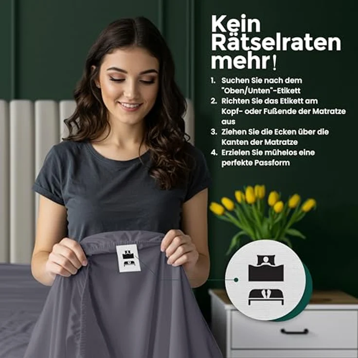 Utopia Bedding - Spannbettlaken 90x200 cm Bis 30 cm - Grau - Oeko-Tex Zertifiziertes - Gebürstete Mikrofaser Spannbetttuch – Bild 6