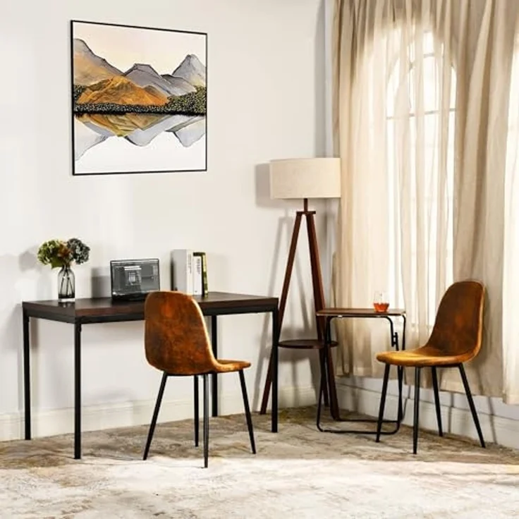 FurnitureR Industrie Arbeitstisch 120x70 cm | Massivholz-Optik MDF | Robuste Metallbeine für Werkstatt & Hobby – Bild 1