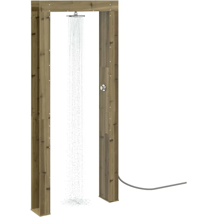 vidaXL Gartendusche 226 cm Imprägniertes Kiefernholz und Edelstahl 886339 – Bild 3
