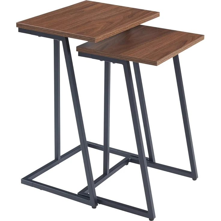 Satztisch Salem 2er Set Schwarz / Walnuss [en. casa] – Bild 4