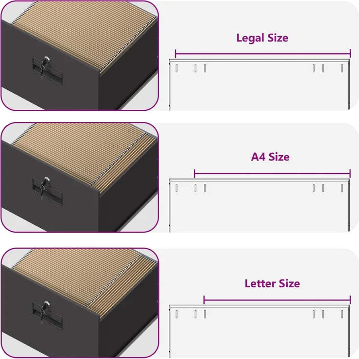 vidaXL Aktenschrank Schwarz 45,5 x 42 x 74,5 cm Kaltgewalzter Stahl 891610 – Bild 11