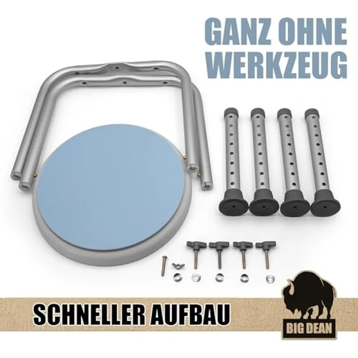 Duschhocker 360° drehbarer belastbarer Duschstuhl bis 136 kg höhenverstellbarer Duschhocker. rutschfest durch Gummifüße – Bild 5