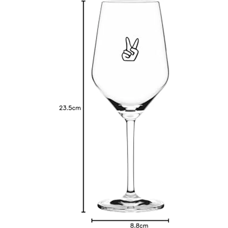 Sand & Soda 9500008 Modernes Weinglas mit trendigem Motiv Peace, Geschenkbox – Made in Germany – Bild 7