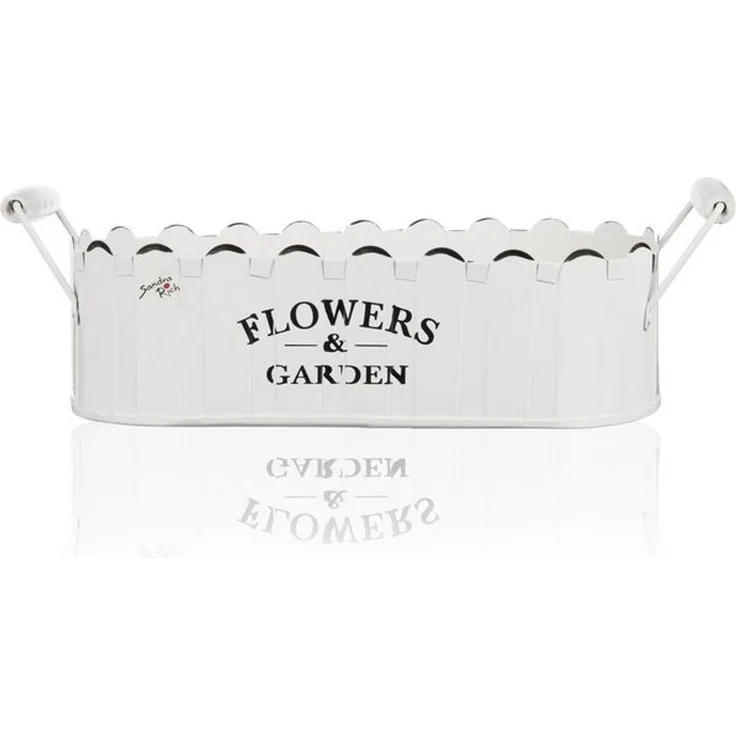 Sandra Rich Jardiniere FLOWERS & GARDEN Jardiniere Blumenkasten mit Griffen 32cm weiß – Bild 1