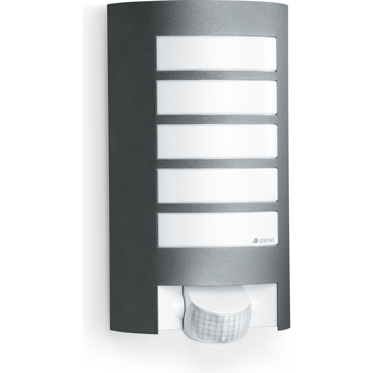 Außenwandleuchte L 12 S anthrazit, 180°-Bewegungsmelder, E27-Fassung, max. 60 W, Aluminiumblende, IP44