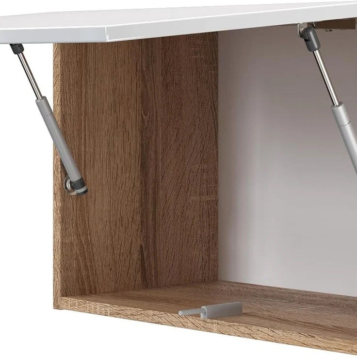 Küchenzeile R-Line Weiß Hochglanz/Weiß 240 cm, AP Sonoma mit LED-Leisten Vicco – Bild 8