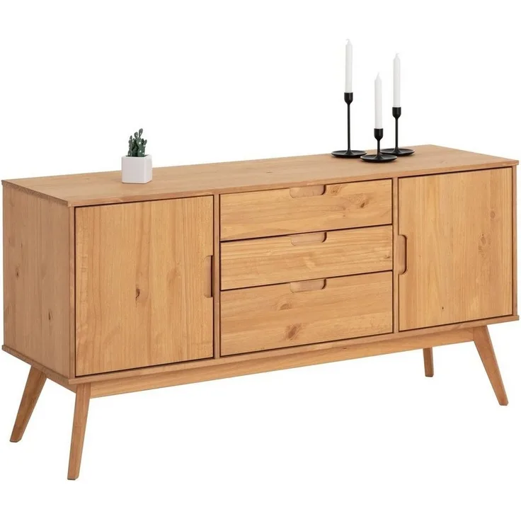 IDIMEX Sideboard TIVOLI, moderne Kommode mit 2 Türen und 3 Schubladen, Skandi gebeizt