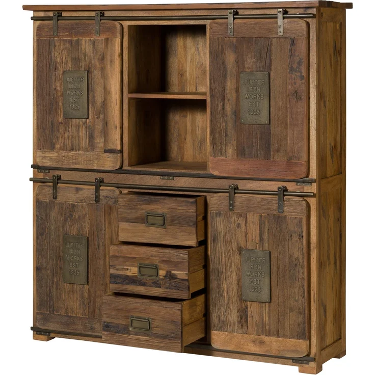 Highboard Mango / Altholz 150x45x160 natur lackiert RAILWAY LIMITED #125 – Bild 9