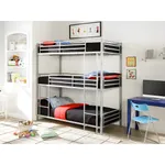 Vente-unique - ELOUAN Bett Metall Silberfarben - B 103 cm x H 205 cm x L 200 cm