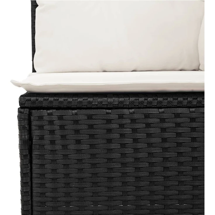 vidaXL 6-tlg. Garten-Sofagarnitur mit Kissen Schwarz Poly Rattan 3266586 – Bild 7