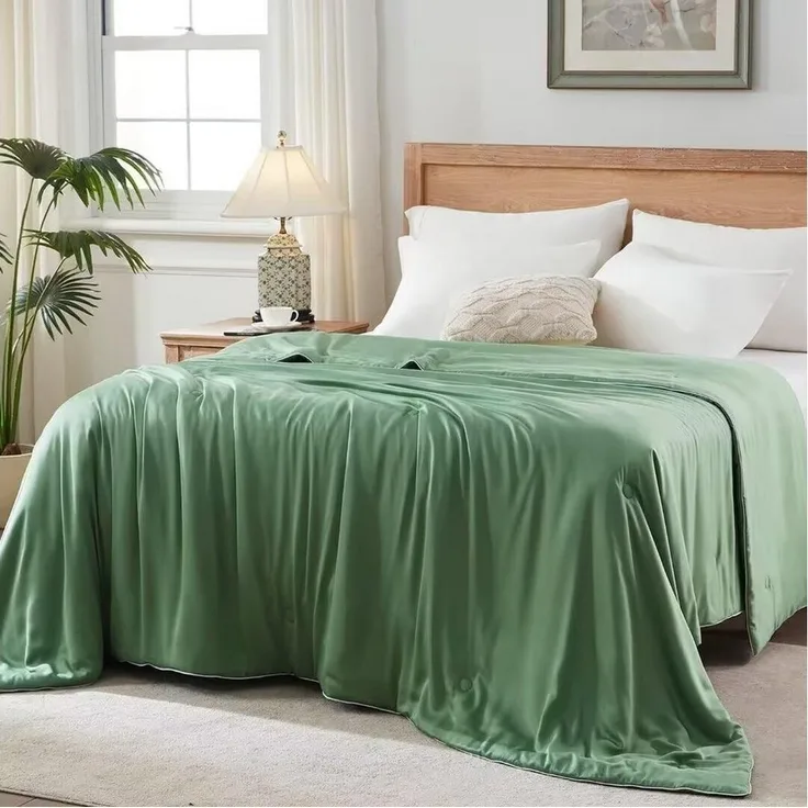 Elemuse Sommerbettdecke Kühldecke, Sommerdecke, Leicht Luxuriöse Selbstkühlende Decke, Füllung: 30% hochwertig Sojafaser und 70% Polyester, Sommer Weich Bambusfaser Wohndecke