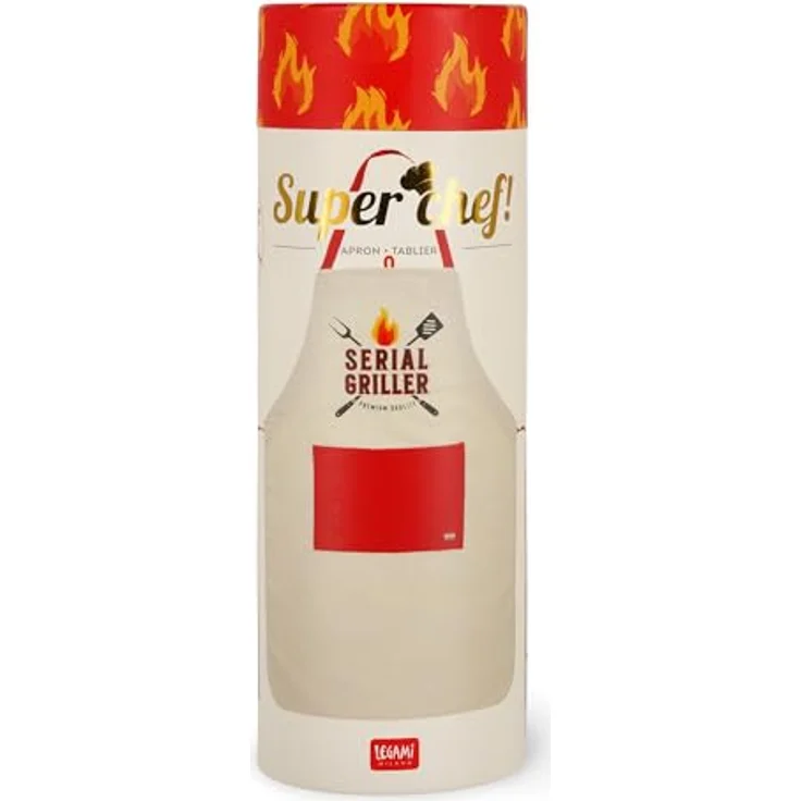 Legami Schürze Super Chef Serial Griller, rot / beige – Bild 6