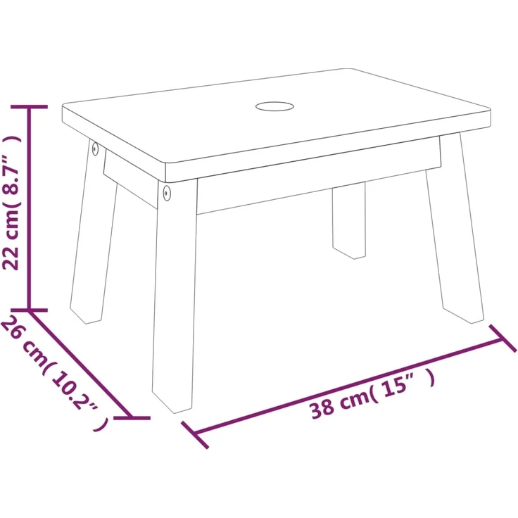 vidaXL Tritthocker 38x26x22 cm Massivholz Akazie 153332 – Bild 7