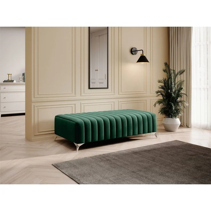 Polsterhocker Designerhocker Hocker ELENI Stoff Monolith Grün – Bild 1