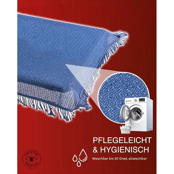 texpot Tischdecke mit Fransen Weichschaum wetterfest rutschfest PVC (1-tlg) – Bild 3