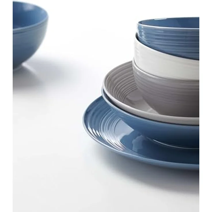 Presotto Speiseteller, Rund, Blau, Keramik, Ø 27 cm, spülmaschinenfest, 6er Set – Bild 4