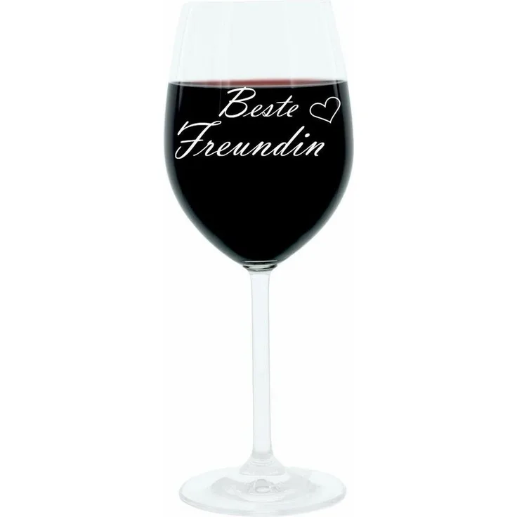 Leonardo Weinglas 400 ml, Beste Freundin, Geschenk Stimmungsglas mit lustiger Gravur, Moodglas, 22 cm