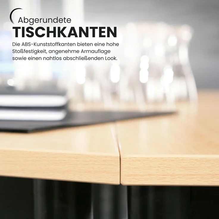 bümö Tisch klein, Multifunktionstisch, 80 x 80 cm in grau - Beistelltisch, Bistrotisch, Esstisch, Pausentisch, Mehrzwecktisch Tischsystem für Warteraum, Pausenraum & Co, VS08-5 – Bild 4