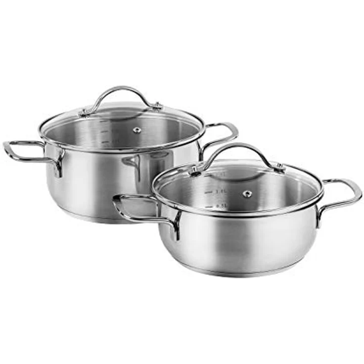 Karcher Topf-Set Jovita, Edelstahl (10-tlg), inkl. 4 Glasdeckel, integrierte Literskala, Induktion – Bild 3