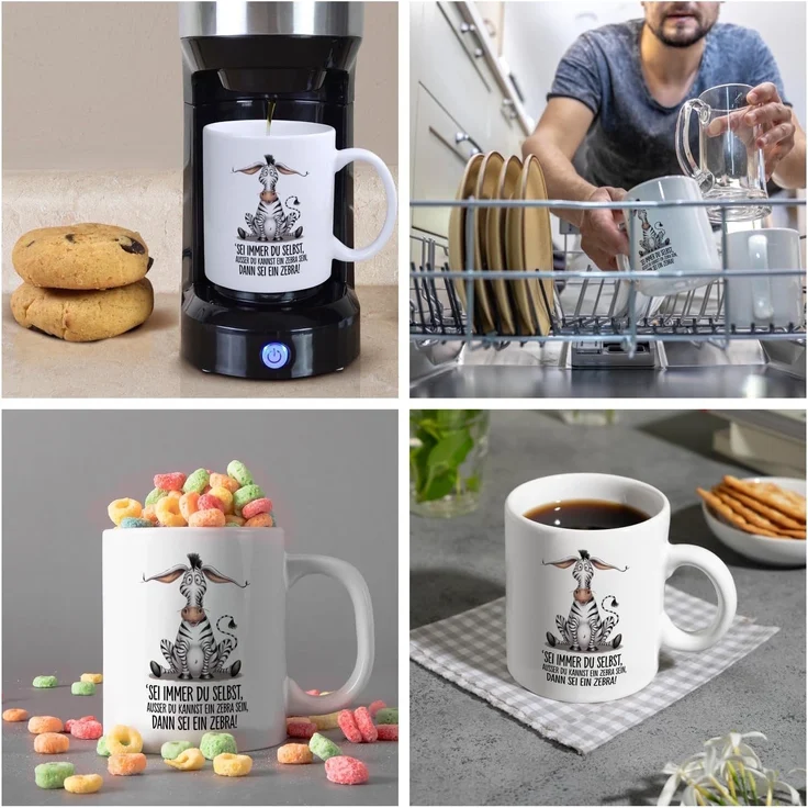 speecheese Tasse Sei immer du selbst ausser kannst ein Zebra sein dann Kaffeebecher – Bild 5