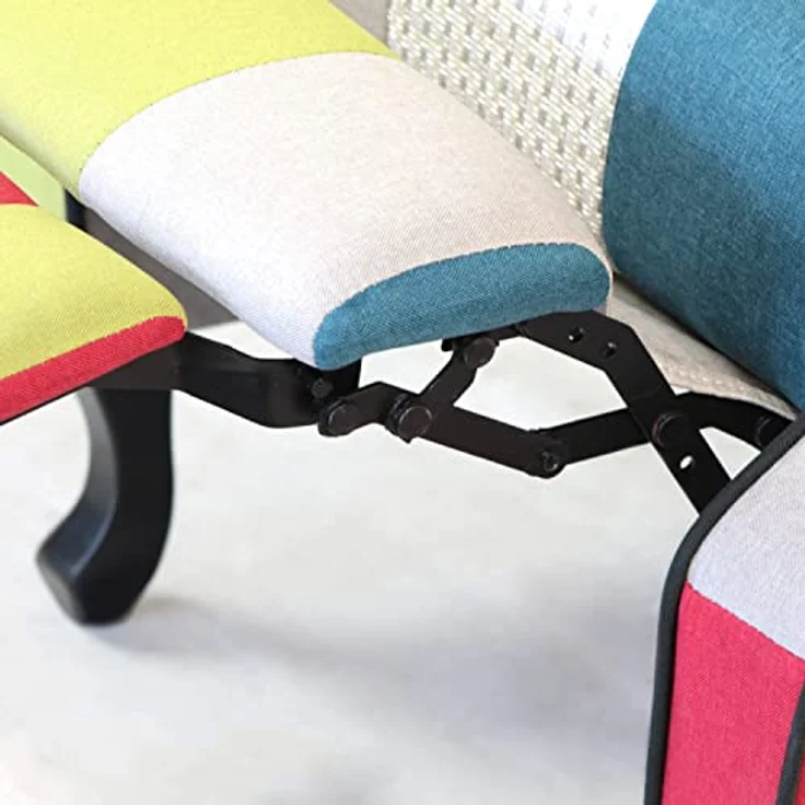 BRIGROS La voglia di fare WeHome – Relaxsessel mit ergonomischer Sitzfläche aus Stoff, Bettsessel, verstellbare Rückenlehne, für Wohnzimmer, Wohnzimmer und Büro (Patchwork, Patchwork) – Bild 7