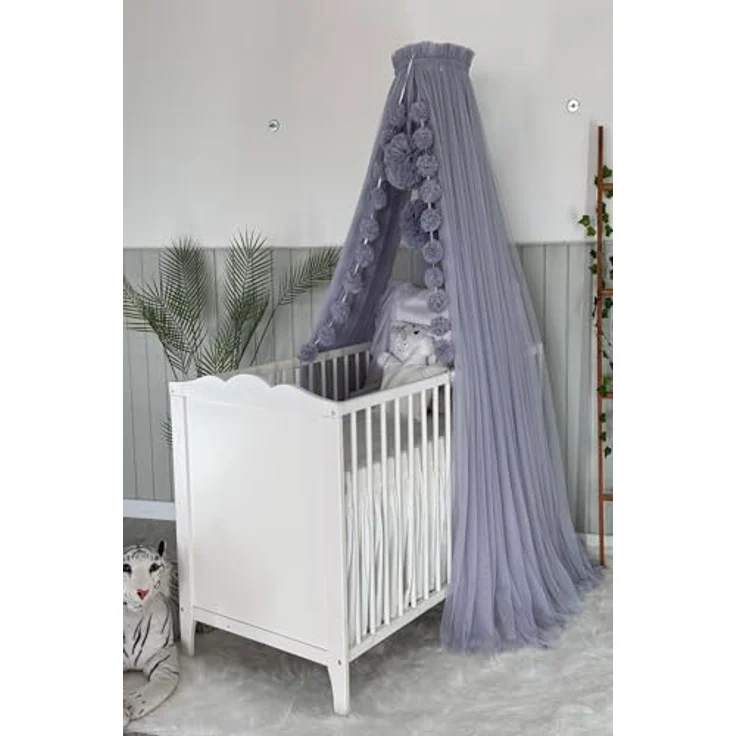 Baby Fancyroom Betthimmel Betthimmel aus 12 Meter Tüll aus 1. Klasse für Kinderbett Gitterbett, Himmel für Babybett Kinderbett – Bild 7