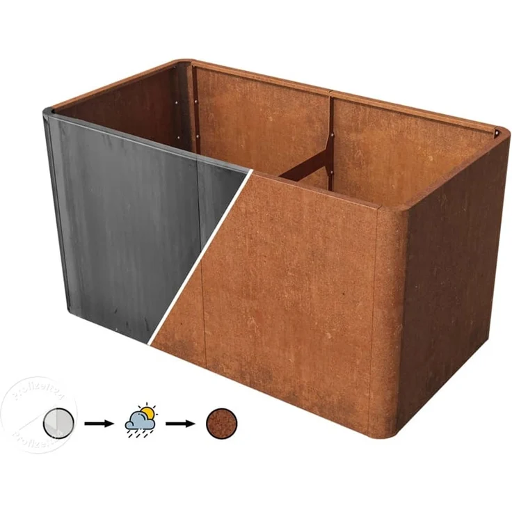PRIMEYARD Cortenstahl Hochbeet Mario 146x80x60 cm, Rost-Optik – Bild 2
