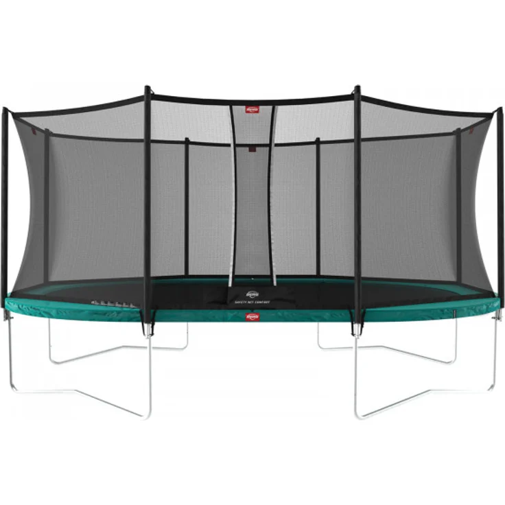 Berg Trampolin Grand Favorit, inkl. Sicherheitsnetz Comfort, oval, 520 cm x 345 cm, grün, mit Goldspring-Solo-Federn und korrosionsbeständigem Rahmen