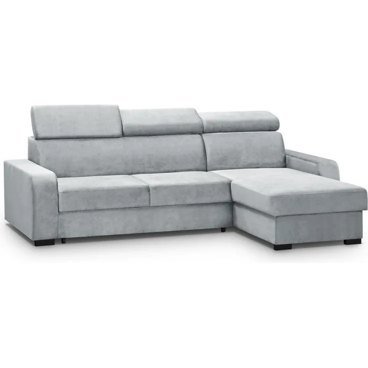 Beautysofa Ecksofa Fox II, Lieferung beinhaltet die Einbringung in die Wohnung, 237 cm L-Form, mit universelle Ottomane, Schlaffunktion, Bettkasten, verstellbaren Kopfstützen