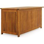 Casaria Auflagenbox 115cm Akazien Holz Innenplane vorgeölt Garten Holztruhe Kissenbox Gartenbox Aufbewahrungsbox Outdoor Truhe Braun Box Regenschutz