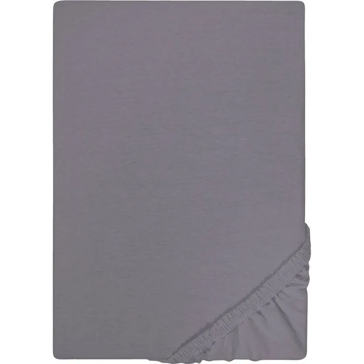 Castell Jersey-Stretch-Spannbetttuch 0077113, silbergrau, 1x 140x200 cm - 160x200 cm