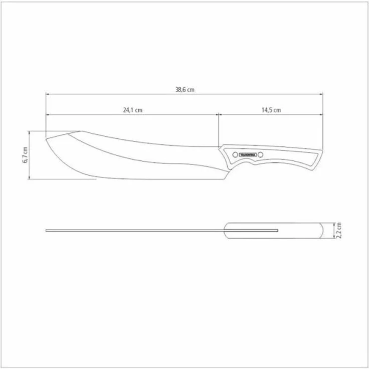 Tramontina Churrasco Fleischmesser 39 cm schwarz – Bild 5