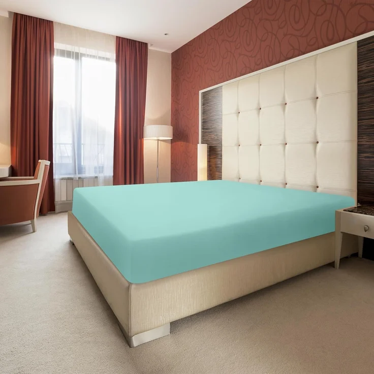 Utopia Bedding - 2er Set Spannbettlaken 140x200 cm - Spa Blau - Gebürstete Mikrofaser Spannbetttuch - 35 cm Tiefe Tasche – Bild 3