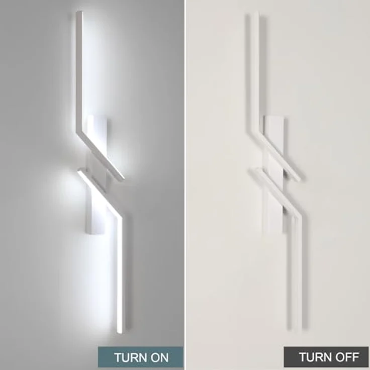 Goeco LED Wandlampe Innen, 81 CM 24 W Moderne Lang Wandleuchte 2 Fimmige 6500K Kaltweißes Licht, Weiß Flurlampe Wand Belechtung für Flur Treppenhaus Wohnzimmer Schlafzimmer – Bild 10
