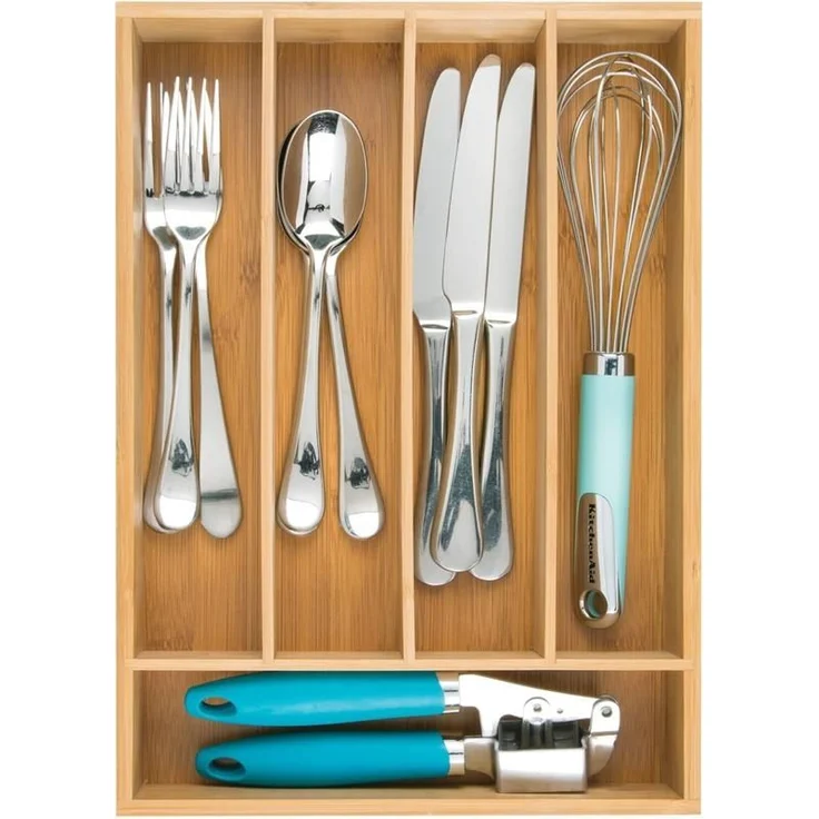 mDesign Schubladeneinsatz Organizer Besteckkasten Bambus Küche – Bild 5