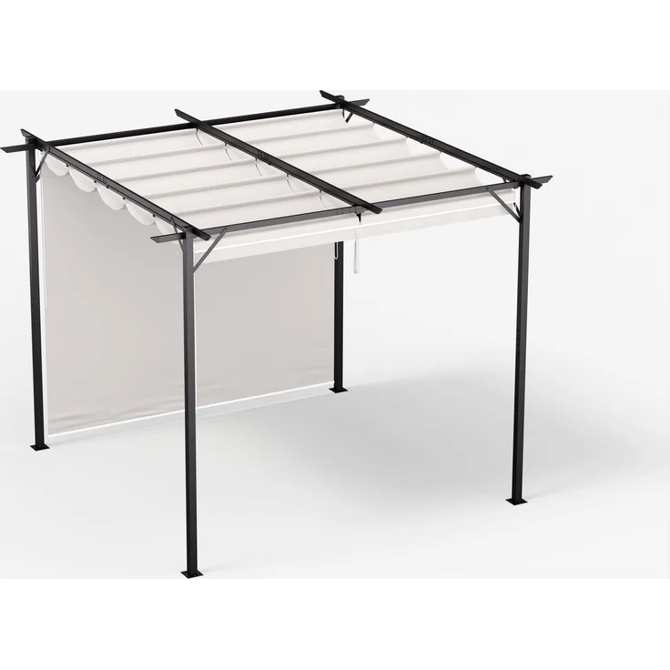 Blumfeldt Pavillon 3x3, Wasserdicht Stabil Winterfest, Pulverbeschichteter Stahlrahmen, Wetterfestes Polyesterdach, Seitliche Jalousien, Einfache Montage, Ganzjährig Nutzbar – Bild 2
