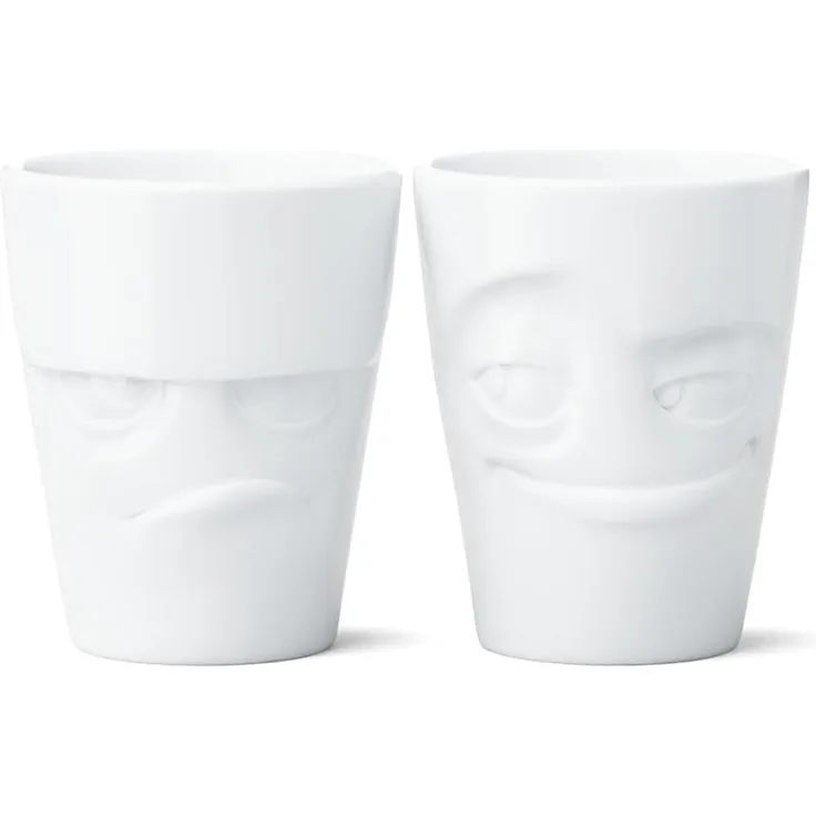 Fiftyeight Becher Set #1 Grummelig und Verschmitzt weiß
