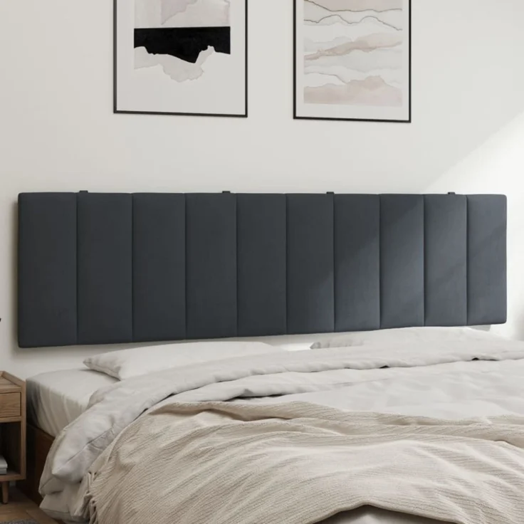 vidaXL Kopfteil-Kissen Dunkelgrau 180 cm Samt – Bild 1