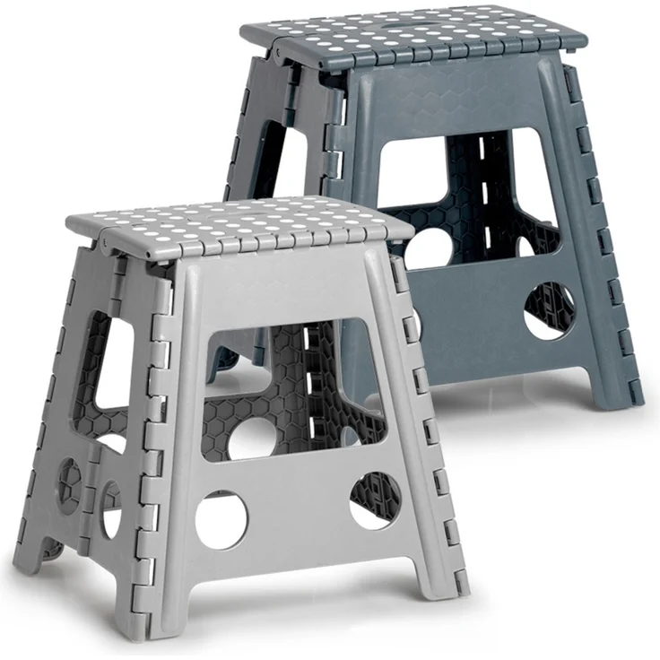 ZELLER Klapphocker 13036 aus Kunststoff, grau / Tritt / Klappstiege – Bild 4