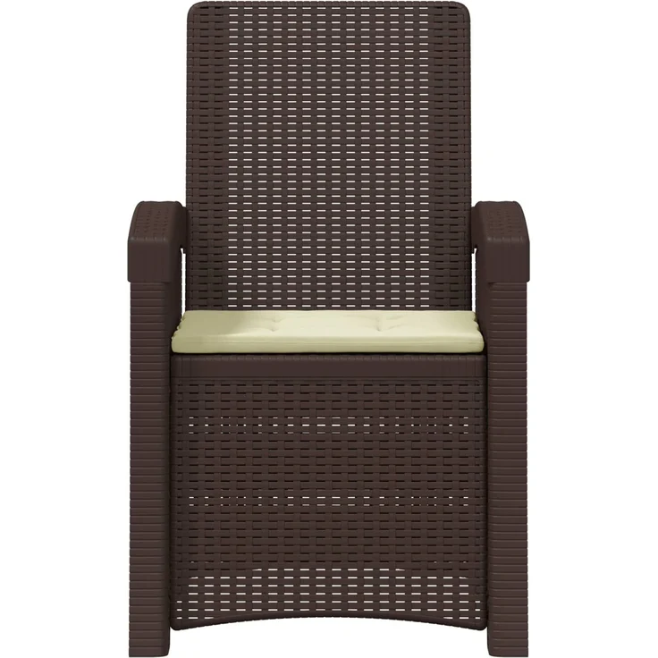vidaXL Liegesessel Garten Rattan-Optik 2 Stk. Braun und Creme PP 8012020 – Bild 5