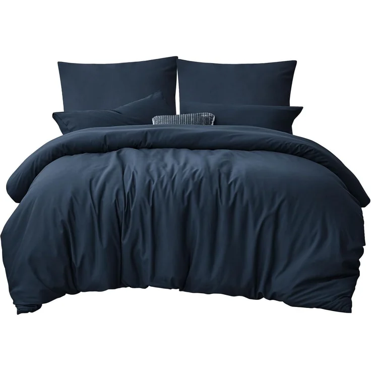 Bettwäsche 200x220 Blau Set Mikrofaser Reißverschluss Weich & Bügelfrei – Bild 7