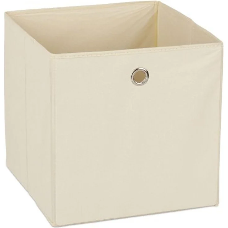 Relaxdays 4 x Aufbewahrungsbox Stoff beige – Bild 9
