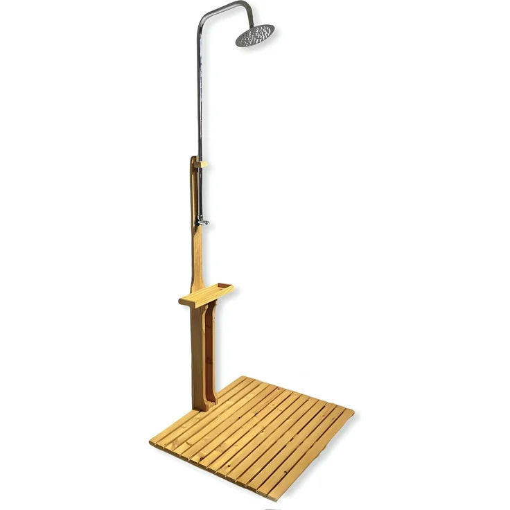 Gartendusche aus geöltem Kiefernholz mit verzinktem Eisen 75x75x221cm Dusche Garten – Bild 1
