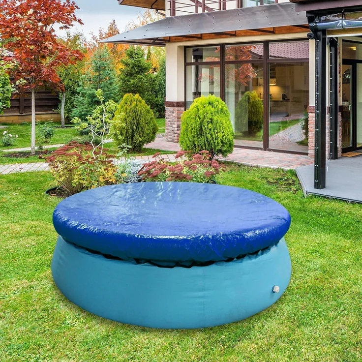 457CM Rund Pool Abdeckplane Schwimmbad Poolabdeckung Blau – Bild 6