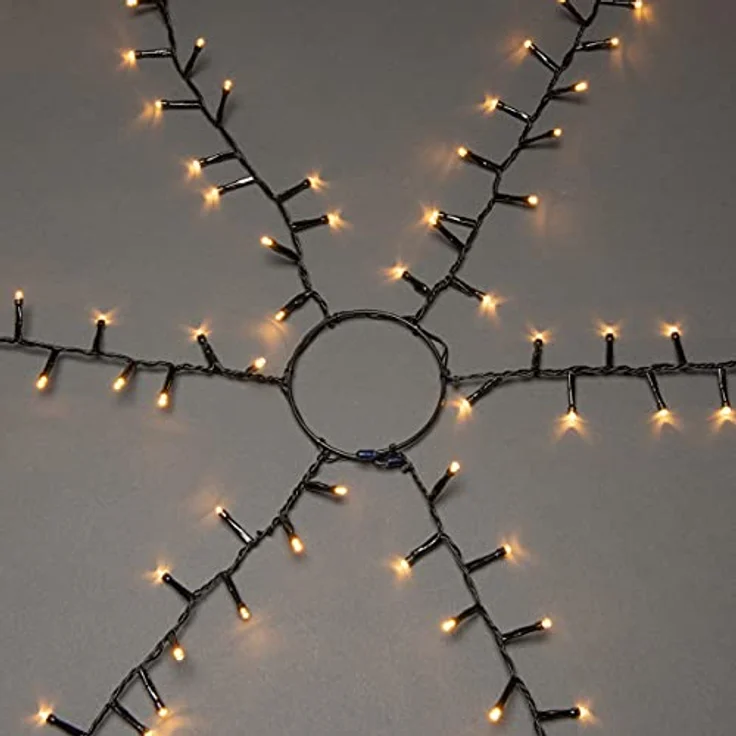 Konstsmide Micro LED Compactlights Baummantel, 1080 bernsteinfarbene Dioden, 6 Stränge à 180 Dioden, 8h Timer, 30V Außentrafo (IP44), schwarzes Kabel - 6651-800 – Bild 3