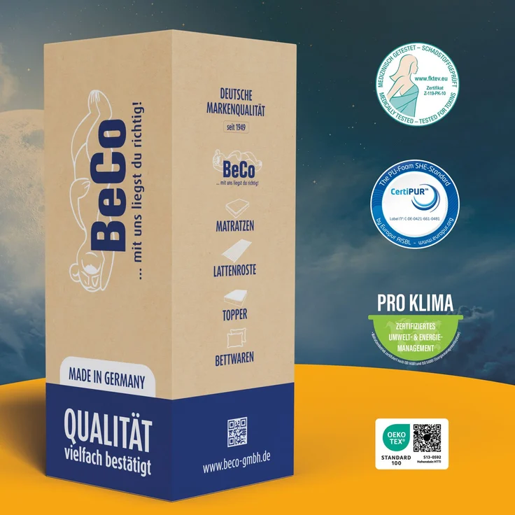 BeCo Mona Basic mit Gratis Kissen Größe 90 x 200 cm Härtegrad H3 (80 kg - 120 kg) – Bild 7