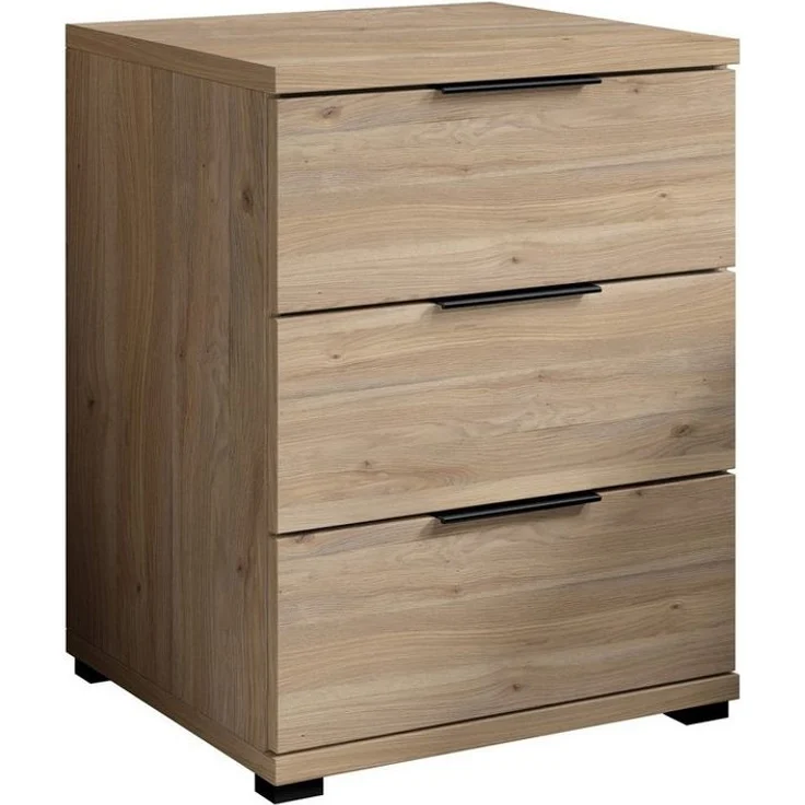 Nachtkommode >SMILLA 2< 3 Schubladen, Mauvella Oak Dekor - 46x61x42cm (BxHxT) – Bild 5