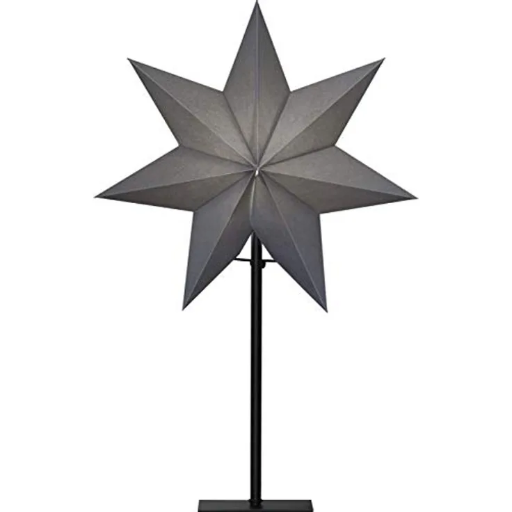 Standstern "Ozen", ohne Lochung, grau, E14, 55 cm